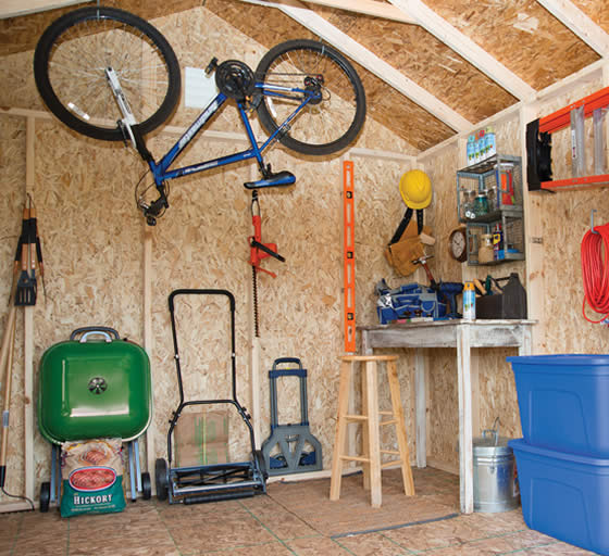 The Madera Shed is constructed with 2x3 stud walls, 2x4 rafters & includes wood flooring