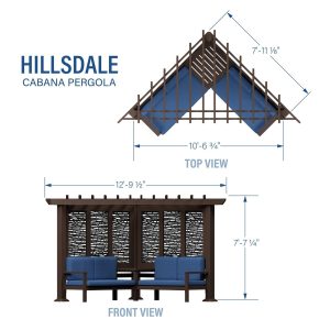 Hillsdale Traditional Steel Cabana Pergola with Conversational Seating - Image 5
