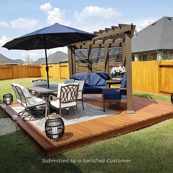 Hillsdale Traditional Steel Cabana Pergola with Conversational Seating - Image 8