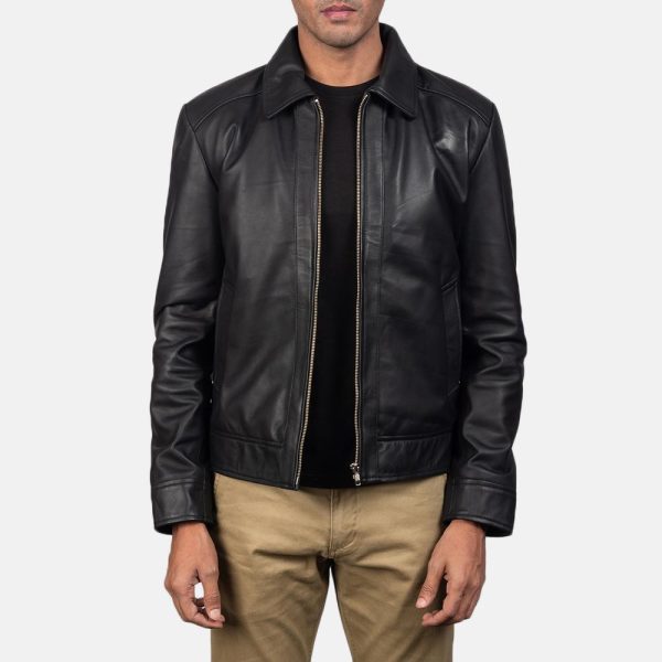 Inferno black leather jacket for men - Image 2