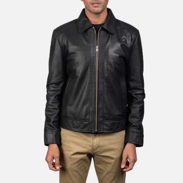 Inferno black leather jacket for men - Image 3