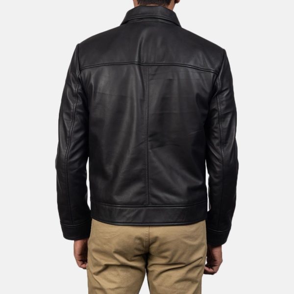 Inferno black leather jacket for men - Image 4