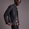 Gates black leather jacket for men - Image 2