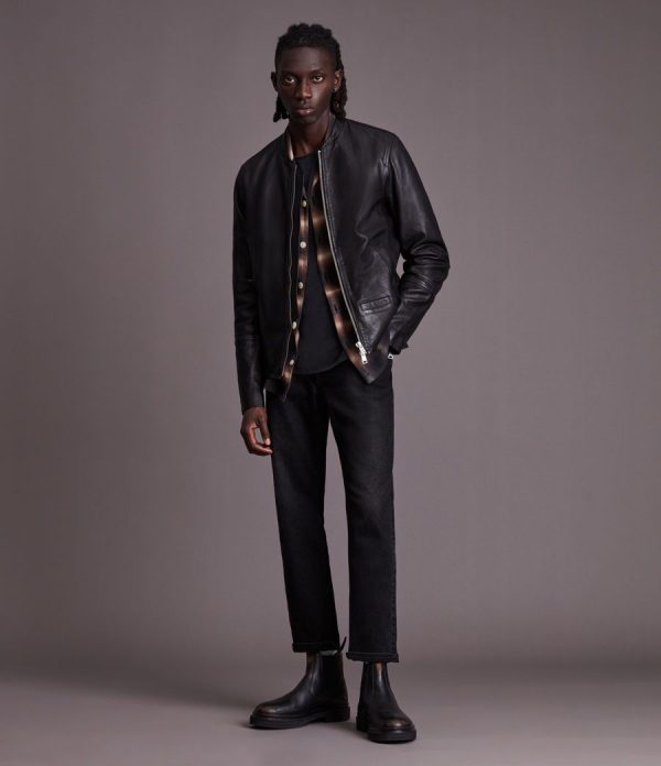 Gates black leather jacket for men - Image 3