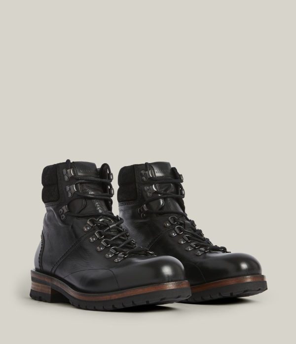 Felton black leather boots for men - Image 3