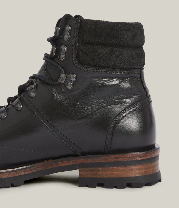 Felton black leather boots for men - Image 4