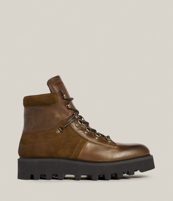 Kai brown leather boots for men