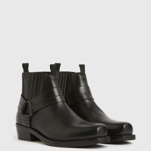 Abbot black leather boots for men - Image 4