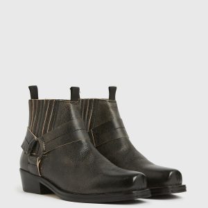 Abbot black leather boots for men - Image 4