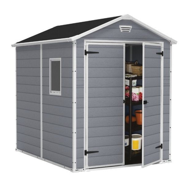Manor 6 x 8 FT Vertical Storage Shed Made Of Extremely Durable Resin with Ventilation - Image 3