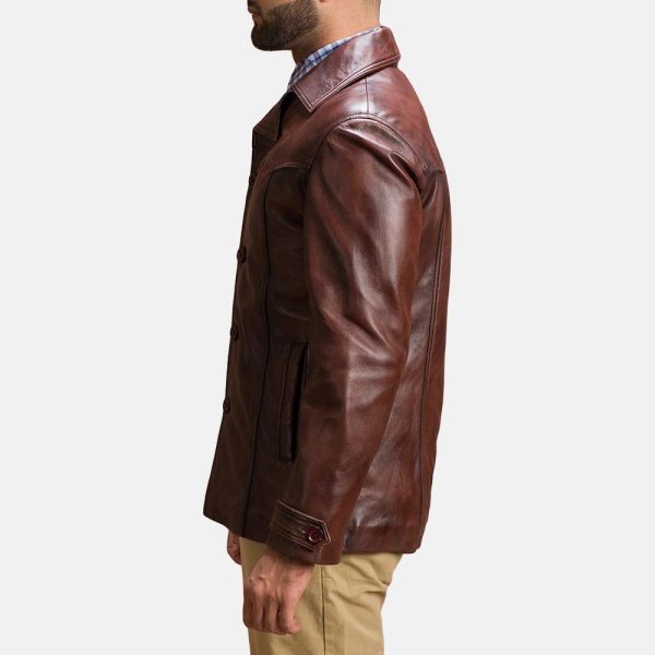 Vincent alley brown leather jacket for men