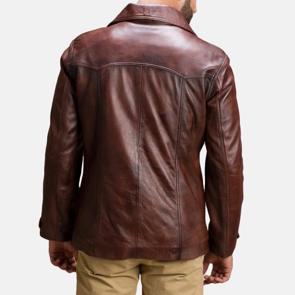 Vincent alley brown leather jacket for men - Image 4