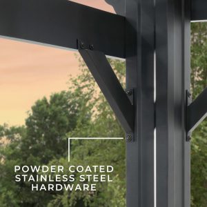 16×12 Stratford Traditional Steel Pergola With Sail Shade Soft Canopy - Image 11