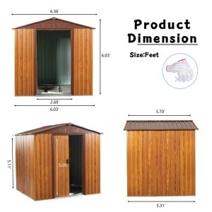 Metal 6 ft. W x 5 ft. D Storage Shed - Image 3
