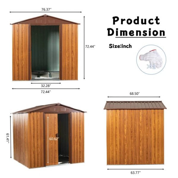 Metal 6 ft. W x 5 ft. D Storage Shed - Image 6