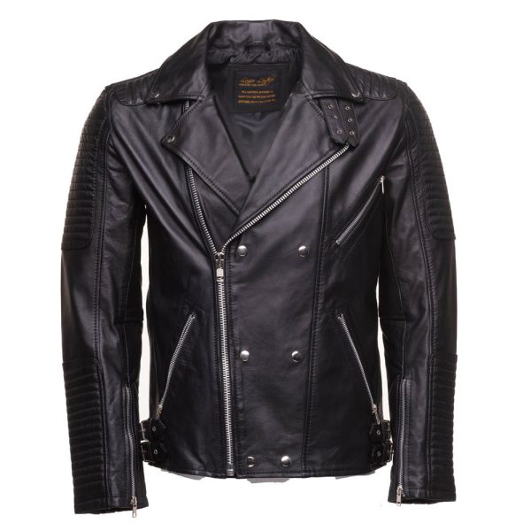 MichealsBikerstyleleatherjacketwithSnapbuttonsclosure-1