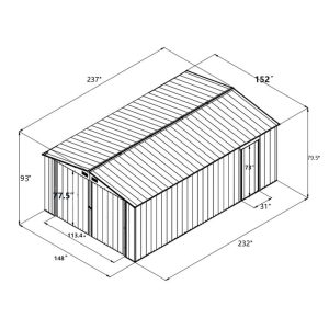 Arlmont & Co Momie 13 ft. W x 20 ft. D Metal Storage Shed - Image 14
