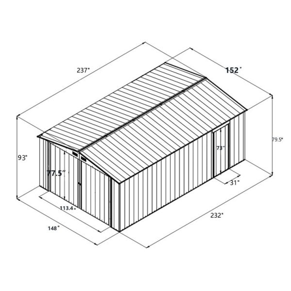 Arlmont & Co Momie 13 ft. W x 20 ft. D Metal Storage Shed - Image 14