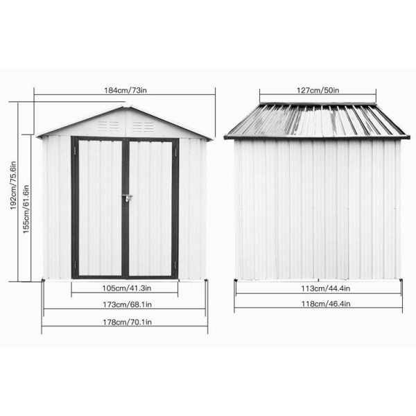 PAWZ Road Outdoor 5.8 ft. W x 3.9 ft. D Metal Storage Shed - Image 5