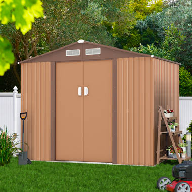 JUMMICO Garden 9 ft. W x 6 ft. D Metal Storage Shed - Image 6