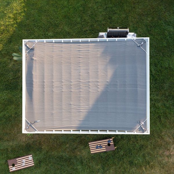 16×12 Windham Modern Steel Pergola With Sail Shade Soft Canopy - Image 15