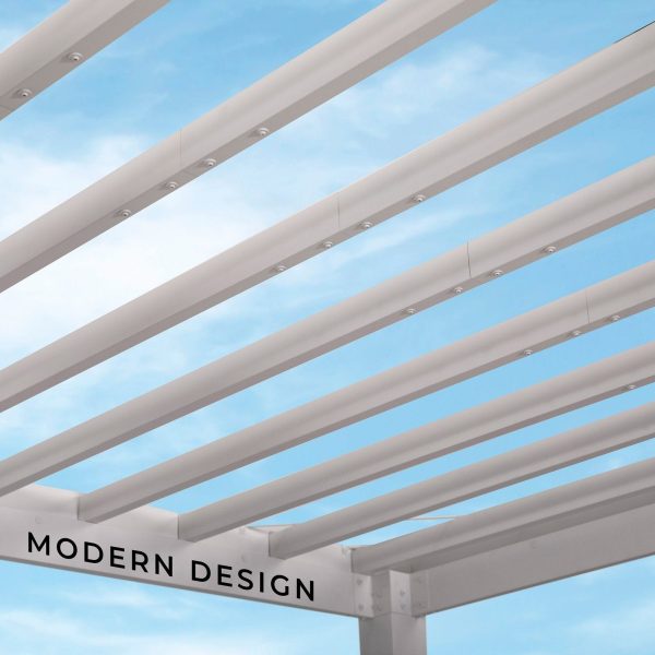 16×12 Windham Modern Steel Pergola With Sail Shade Soft Canopy - Image 16