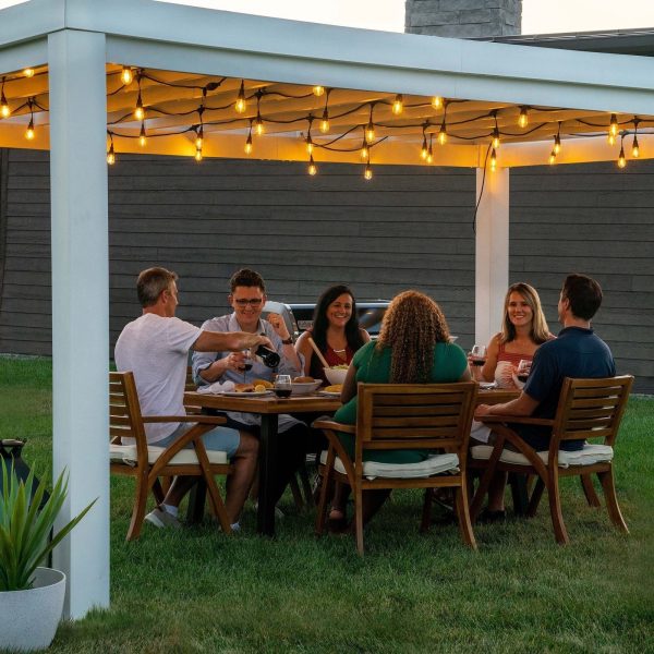 16×12 Windham Modern Steel Pergola With Sail Shade Soft Canopy - Image 11