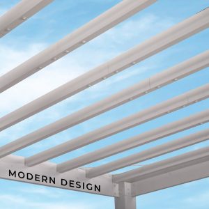 14×12 Windham Modern Steel Pergola With Sail Shade Soft Canopy - Image 14