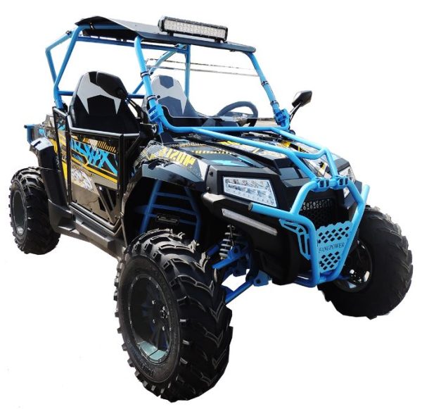 400cc GVX Gas Golf Cart UTV 4x4 With Rear Flip Seat Street Legal Light Package All Wheel Drive - BLACK