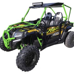 400cc GVX Gas Golf Cart UTV 4x4 With Rear Flip Seat Street Legal Light Package All Wheel Drive - BLACK - Image 3