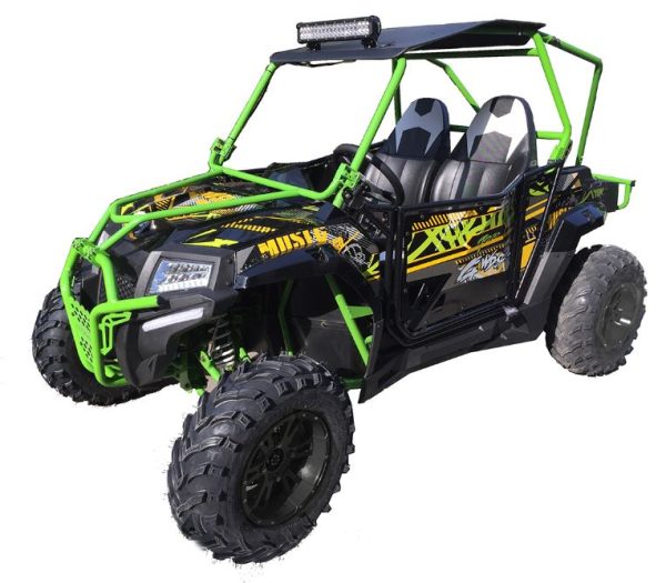 400cc GVX Gas Golf Cart UTV 4x4 With Rear Flip Seat Street Legal Light Package All Wheel Drive - BLACK - Image 3