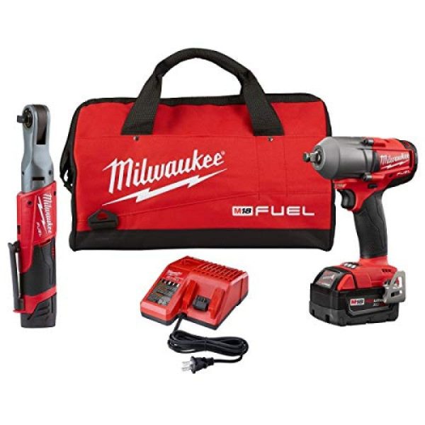 Milwaukee M12 Fuel 3/8″ Ratchet & M18 Fuel 1/2″ Midtorque Kit 2591-22