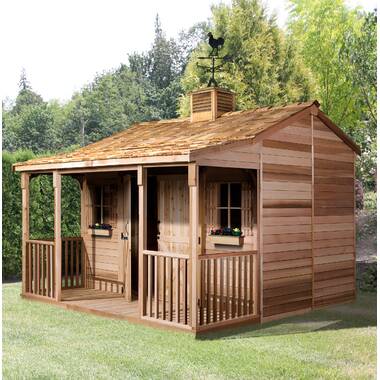 Cedarshed Bunkhouse 12 ft. W x 14 ft. D Solid and Manufactured Wood Storage Shed - Image 7