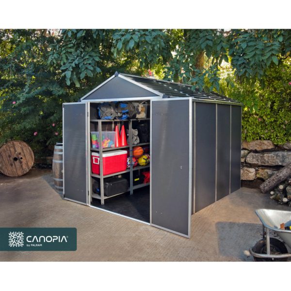 Canopia by Palram Rubicon 6 ft. W x 9 ft. D Aluminum Storage Shed - Image 11