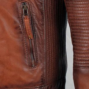 Men’s Ruda Burnished Leather Jacket - Image 3