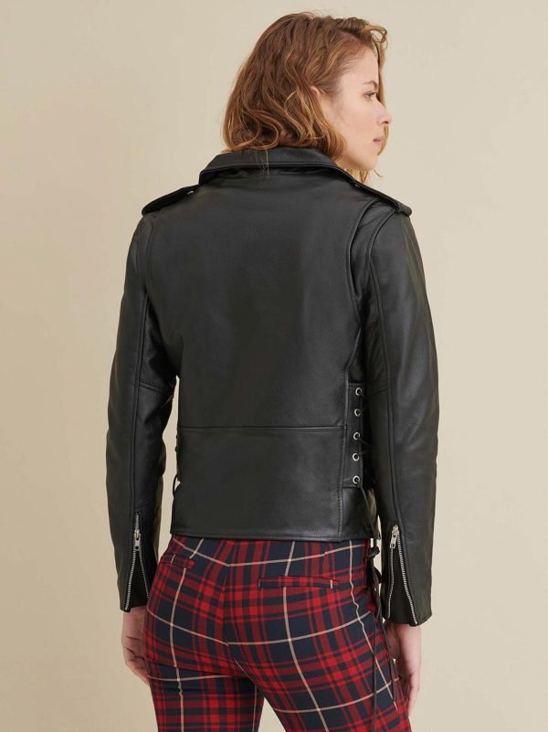 Cleo rider black leather jacket for women - Image 4