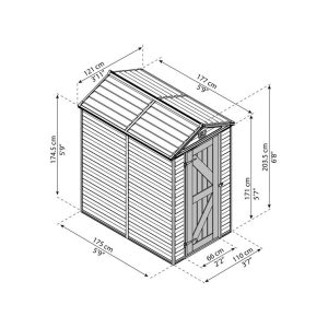 Canopia by Palram SkyLight 4 ft W x 6 ft D Polycarbonate Shed – Tan - Image 7