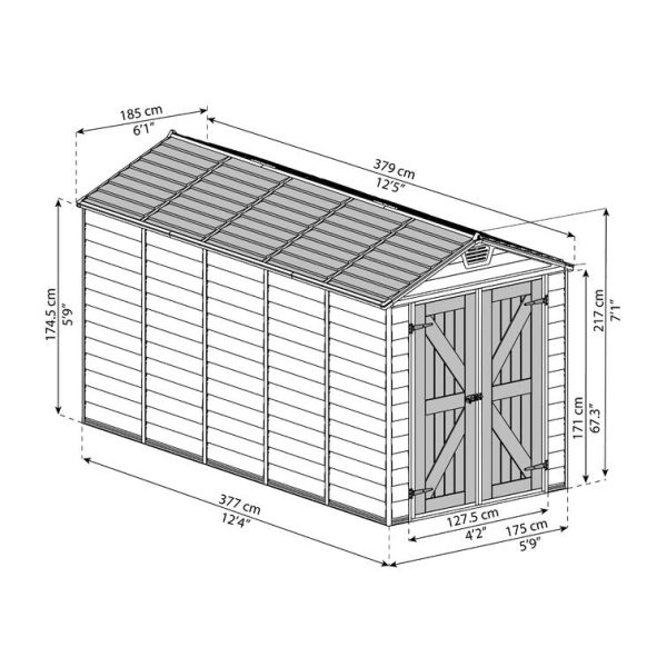 Canopia by Palram Skylight 6 Ft. W X 12 Ft. D Plastic Storage Shed - Image 9
