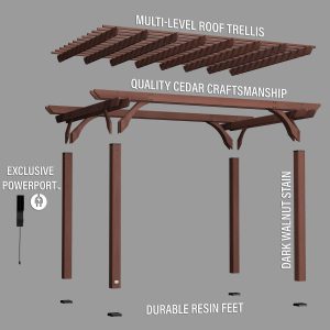 14×10 Somerville Pergola – Walnut Stain - Image 11
