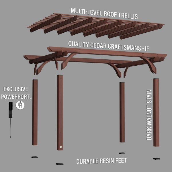 14×10 Somerville Pergola – Walnut Stain - Image 11