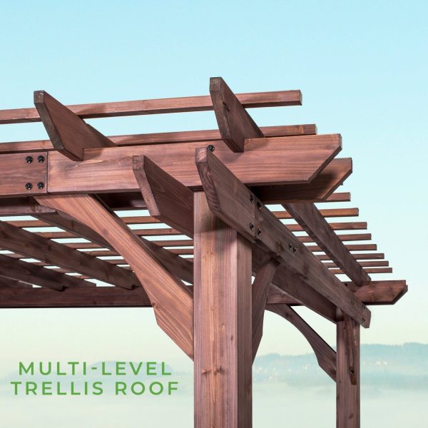 14×10 Somerville Pergola – Walnut Stain - Image 8