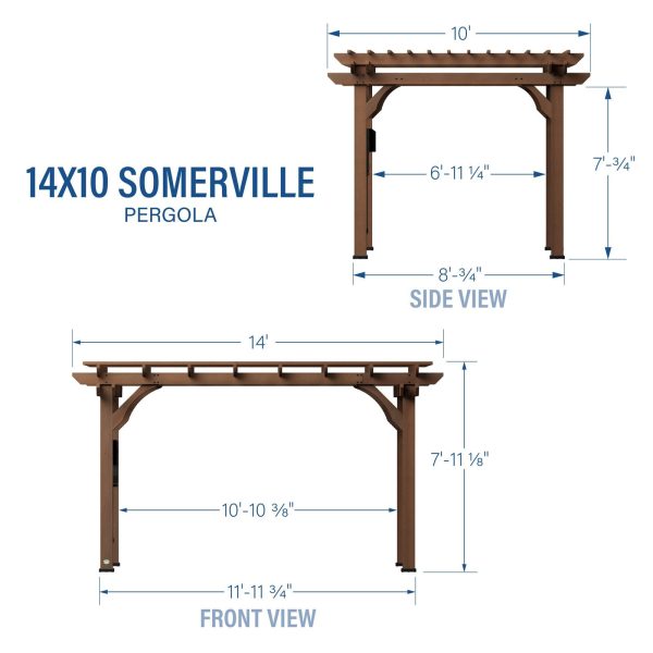 14×10 Somerville Pergola – Walnut Stain - Image 3