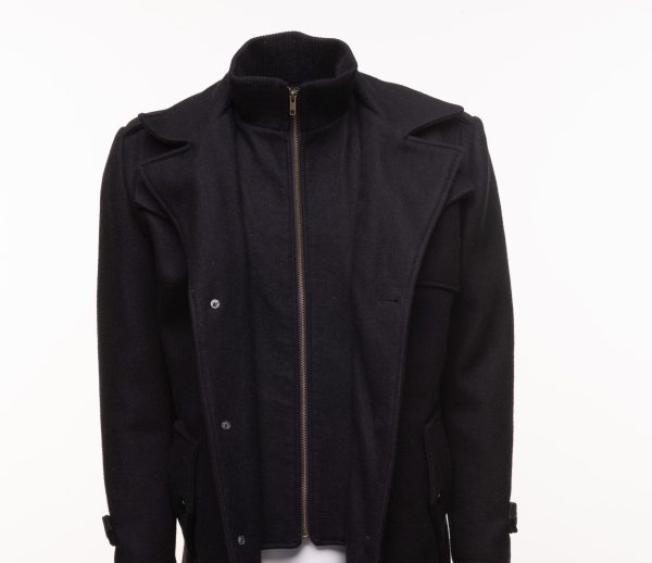 Black Wool 3/4 length trench coat - Image 7
