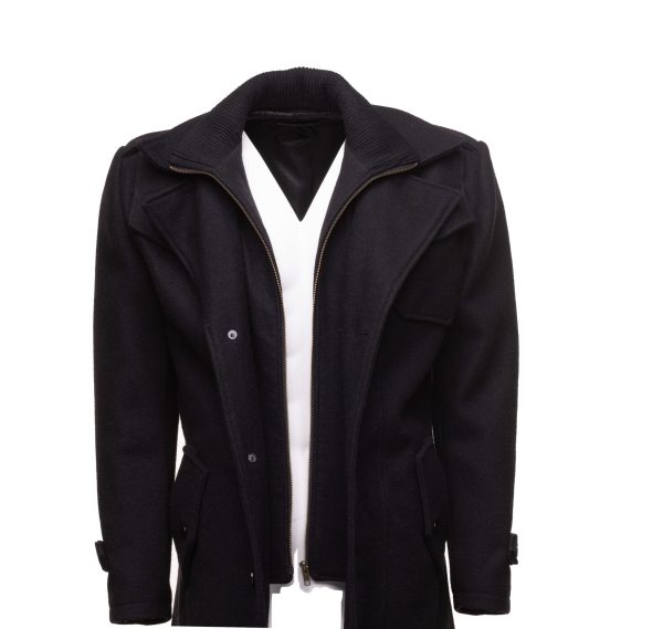 Black Wool 3/4 length trench coat - Image 5