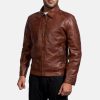 Inferno brown leather jacket for men