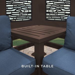 Hillsdale Traditional Steel Cabana Pergola with Conversational Seating - Image 6