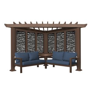 Hillsdale Traditional Steel Cabana Pergola with Conversational Seating - Image 4