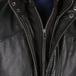 Men’s Turku Black Leather Jacket - Image 3