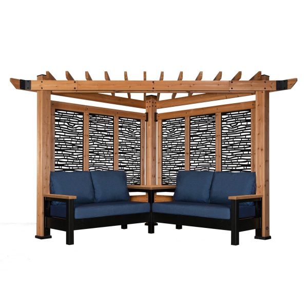Tuscany Cabana Pergola with Conversation Seating – Bamboo Panels - Image 3