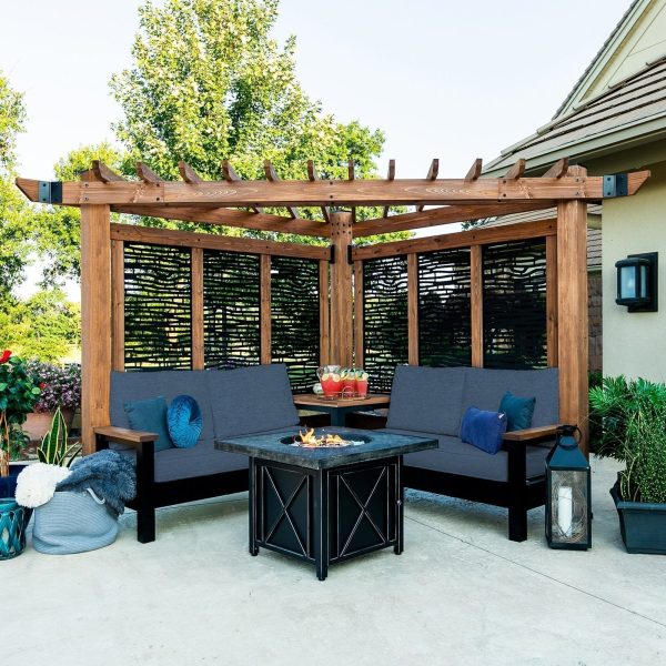 Tuscany Cabana Pergola with Conversation Seating – Bamboo Panels